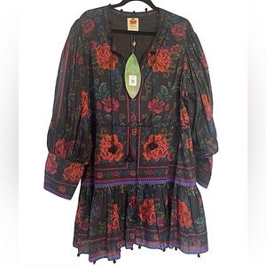 Farm Rio dress NWT Flower Tapestry Mini dress. Size XL
